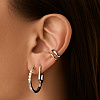 Серьги конго серебро 925 серебряные массивные колечки Miestilo