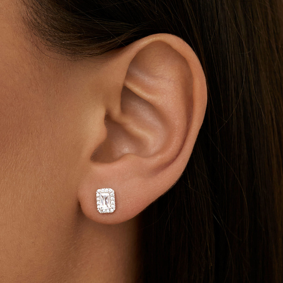 Серьги серебро 925 серебряные гвоздики с камнями Miestilo
