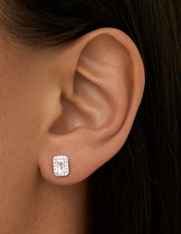 Серьги серебро 925 серебряные гвоздики с камнями Miestilo