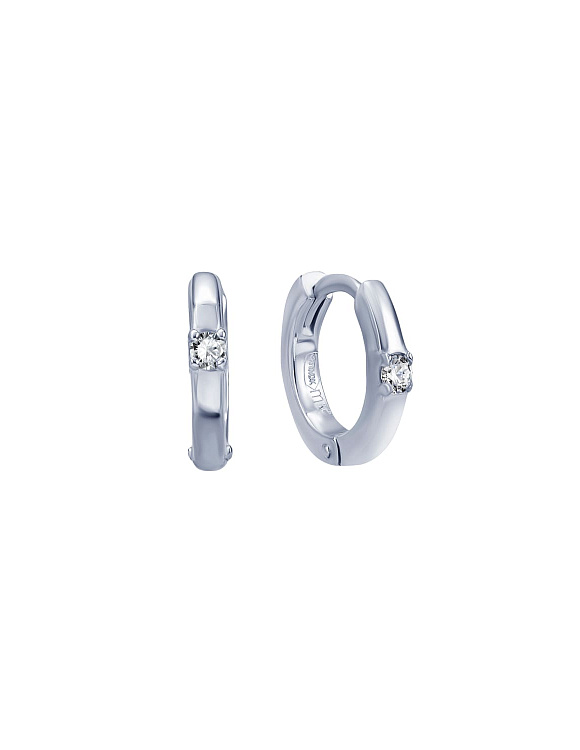 Серьги кольца серебро 925 женские конго с камнями Miestilo  2