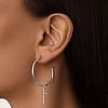 Серебряные серьги кольца с крестами Miestilo