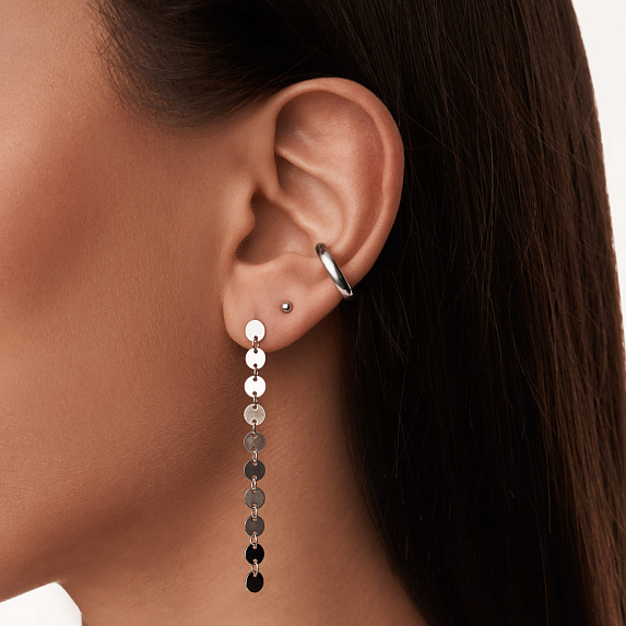 Серебряные серьги дорожка из монет 70-75мм Miestilo