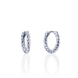 Серебряные серьги-конго с рельефом MIESTILO  Miestilo