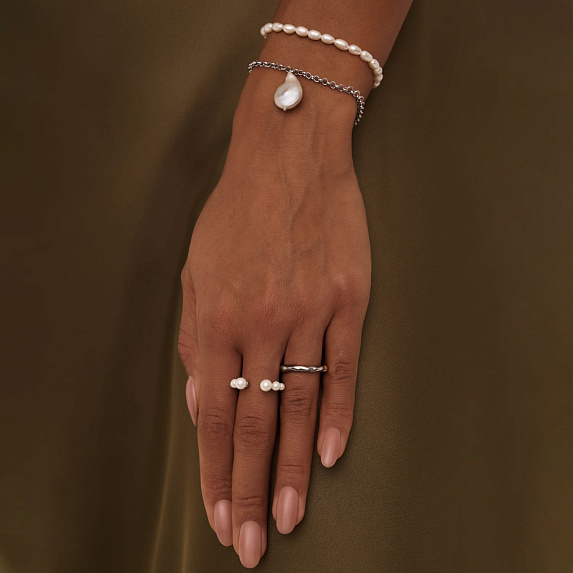 Серебряный браслет с культивированным барочным жемчугом Miestilo