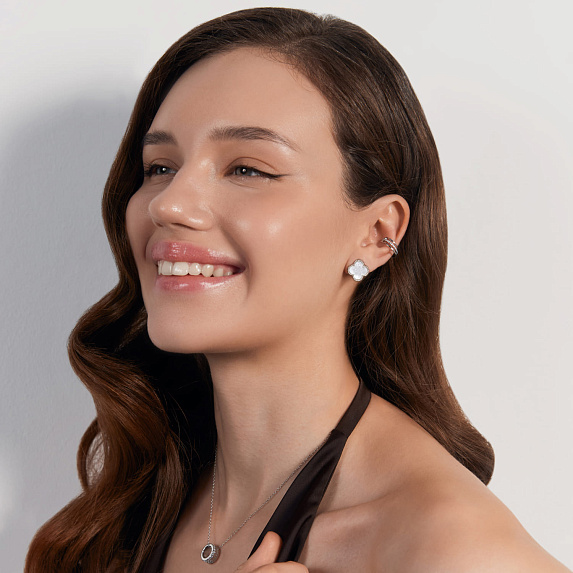 Серьги серебро 925 клевер ван клиф van cleef Miestilo