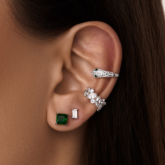 Серьги серебро 925 серебряные гвоздики женские квадратные Miestilo