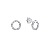 Серьги гвоздики серебро 925 женские круглые с фианитами Miestilo