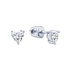 Серьги серебро 925 серебряные гвоздики сердечки Miestilo