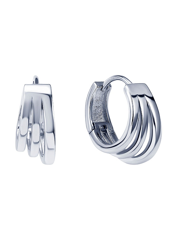 Серьги кольца серебро 925 серебряные круглые конго Miestilo  2