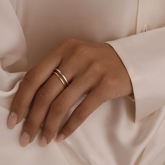 Серебряные кольца биколор Miestilo