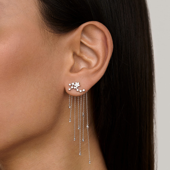 Серьги серебро 925 серебряные гвоздики длинные звезды Miestilo