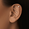 Серебряный пирсинг с фианитом  Miestilo