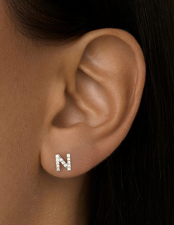 Моносерьга в виде буквы N MIESTILO Miestilo
