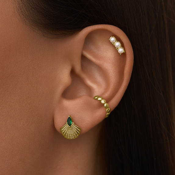 Пусеты в виде миниатюрных ракушек Miestilo