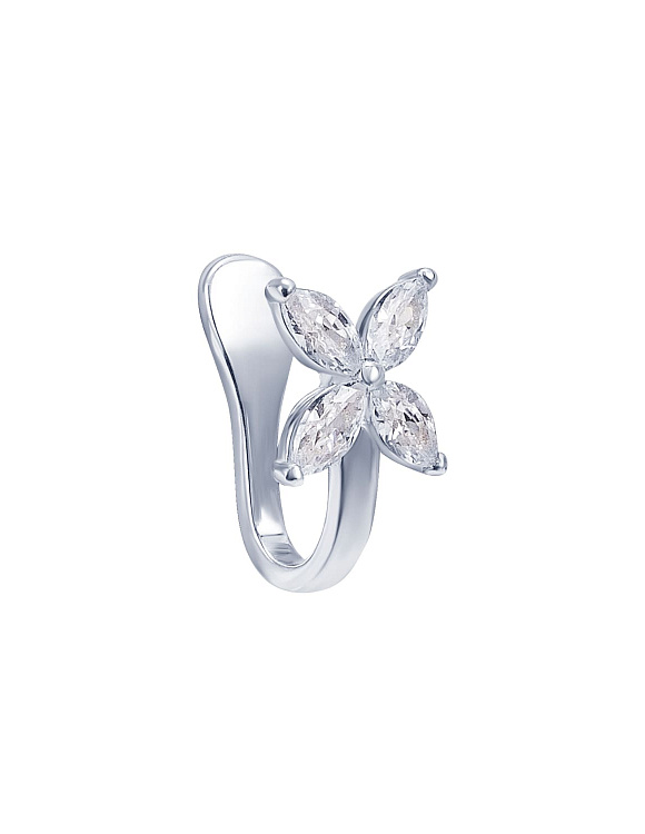 Серьга кафф серебро 925 моносерьга серебряная одиночная Miestilo  2