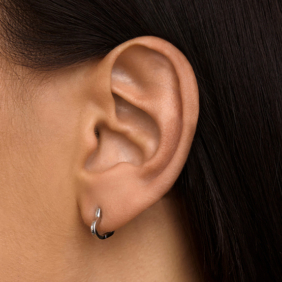 Серьги кольца серебро 925 женские сердечки Miestilo