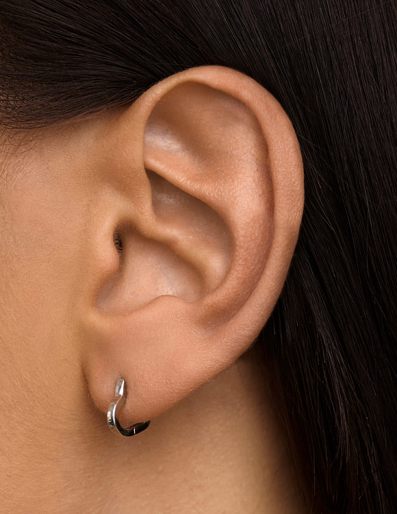 Серебряные серьги-конго в форме сердца MIESTILO  Miestilo