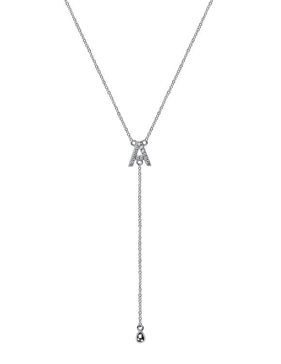 Колье на шею серебро 925 длинное галстук буква а Miestilo  2