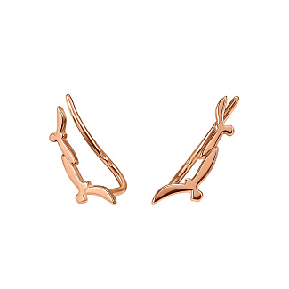 Серьги серебро 925 позолоченные клаймберы птички Miestilo