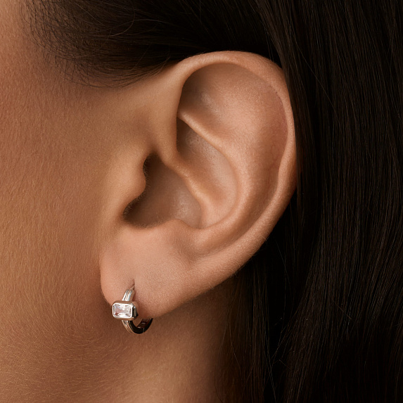 Серьги серебро 925 конго серебряные с камнем Miestilo
