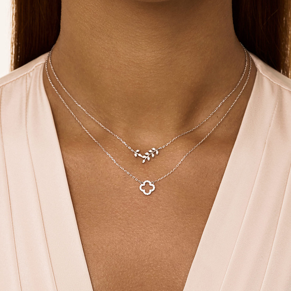 Подвеска серебро 925 на шею веточка Miestilo
