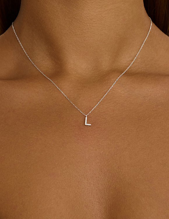 Подвеска серебро 925 на шею с буквой л Miestilo