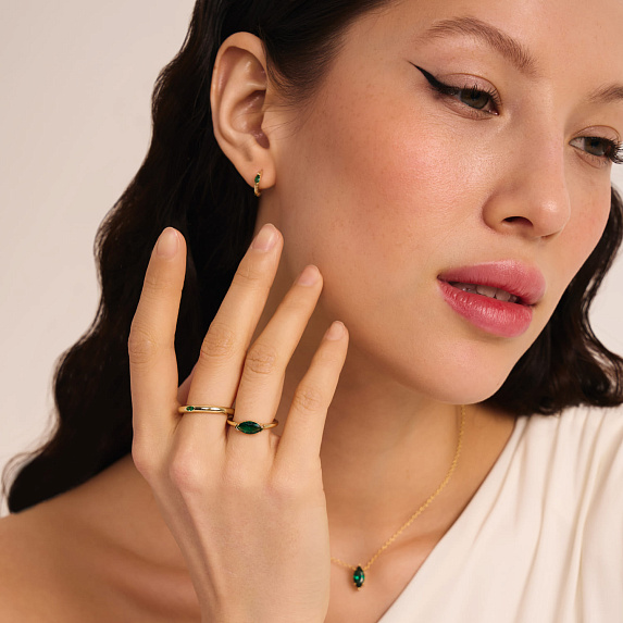 Серебряное кольцо с фианитом в огранке маркиз Miestilo