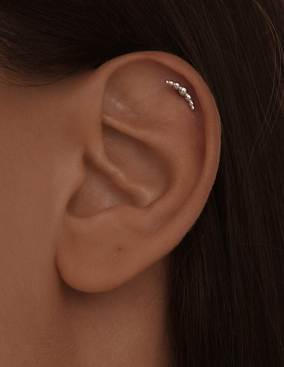 Серебряный пирсинг шары Miestilo