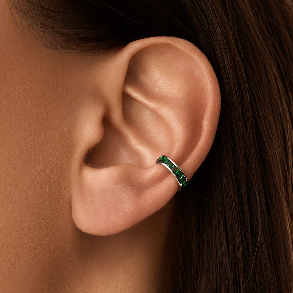 Серьга кафф серебро 925 моносерьга серебряная одиночная Miestilo