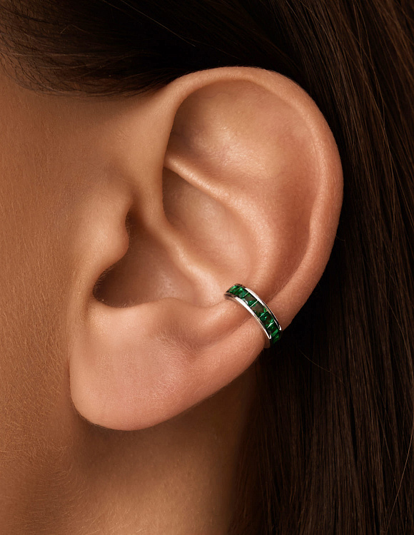 Серьга кафф серебро 925 моносерьга серебряная одиночная Miestilo