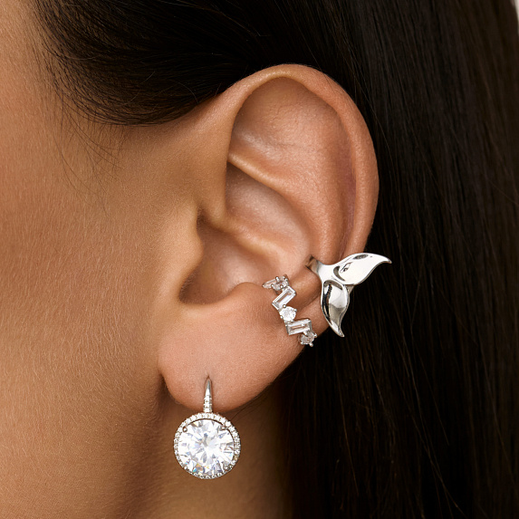 Серьги серебро 925 с камнями крупные серебряные Miestilo