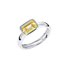 Серебряное кольцо с желтым фианитом в огранке эмеральд Miestilo