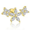 Серебряный пирсинг с фианитами Miestilo