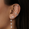 Серьги серебро 925 серебряные гвоздики длинные звезды Miestilo
