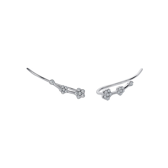 Серьги серебро 925 женские клаймберы серебряные Miestilo