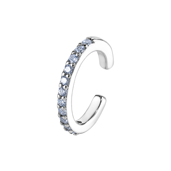 Серебряный кафф с фианитами Miestilo