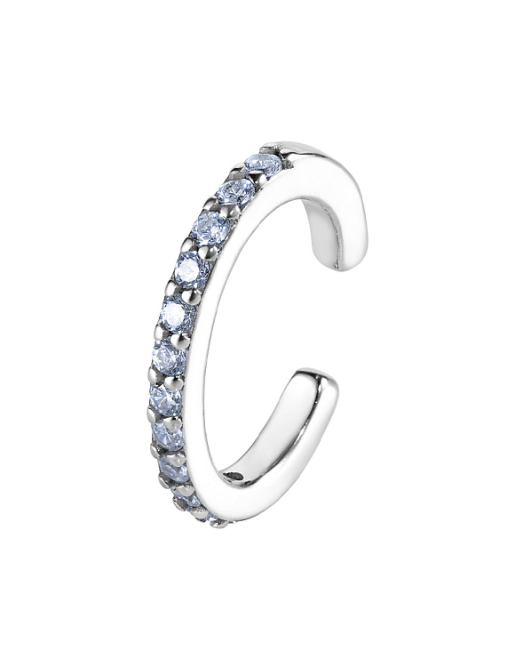 Серебряный кафф с фианитами Miestilo