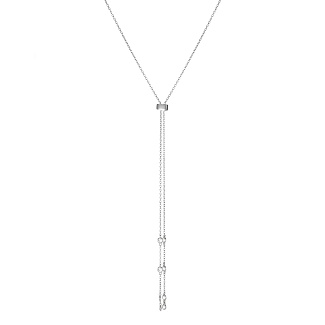 Серебряное колье-галстук с фианитами Miestilo