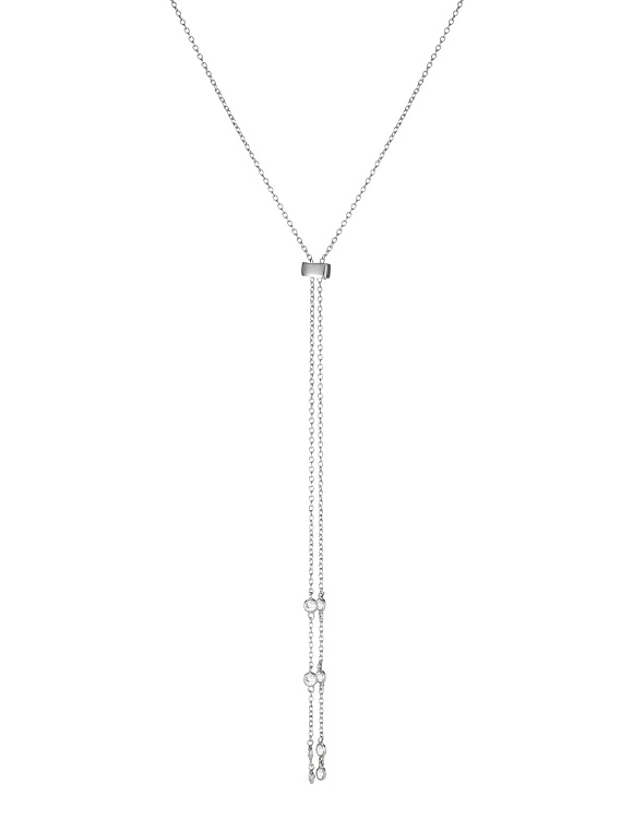 Серебряное колье-галстук с фианитами Miestilo  2