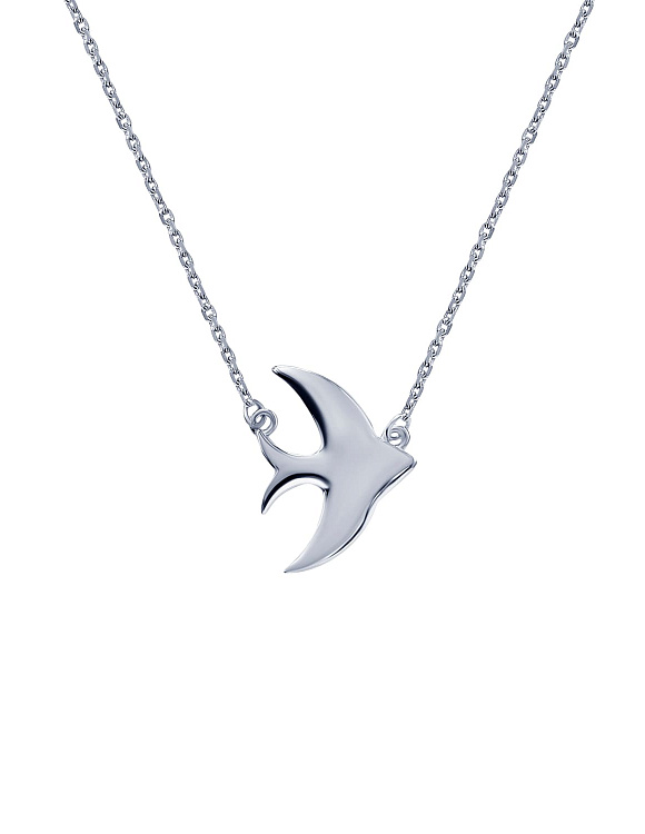 Подвеска цепочка серебро 925 женская на шею подвески женские серебряные птица ласточка Miestilo  2