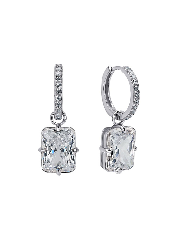 Серьги конго серебро 925 висячие серебряные Miestilo  2