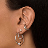 Серьги кольца из серебра с жемчугом Miestilo