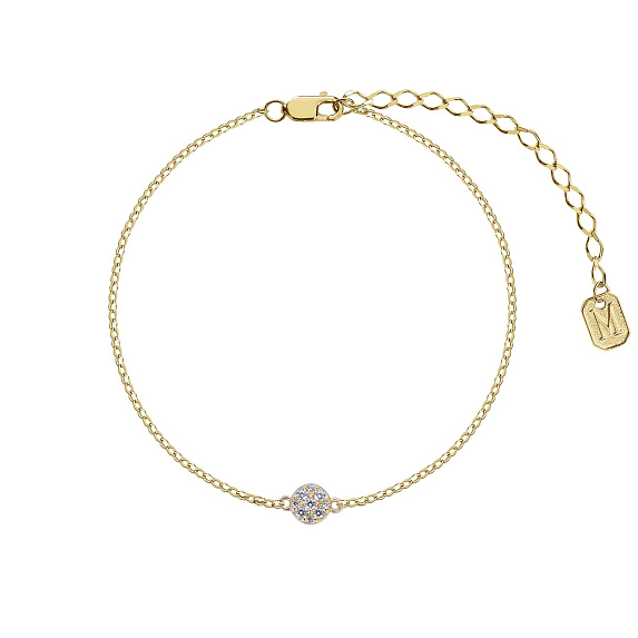 Браслет на руку серебро 925 ювелирный круглый в позолоте Miestilo