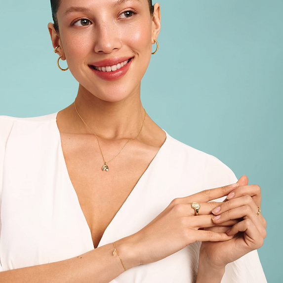 Позолоченное кольцо с акцентной ракушкой Miestilo