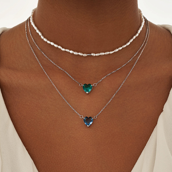 Подвеска сердце серебро 925 на шею Miestilo