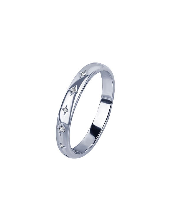 Серебряное кольцо с фианитами Miestilo  2