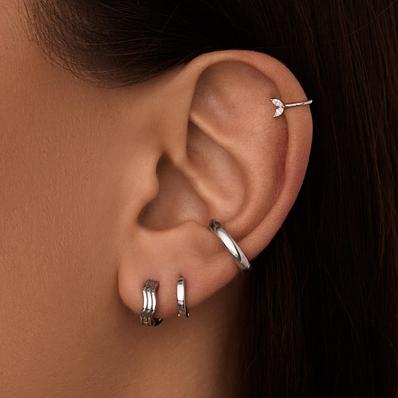 Серьги кольца конго серебро 925 серебряные круглые Miestilo