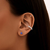 Серебряные пусеты с фиолетовыми фианитами  Miestilo