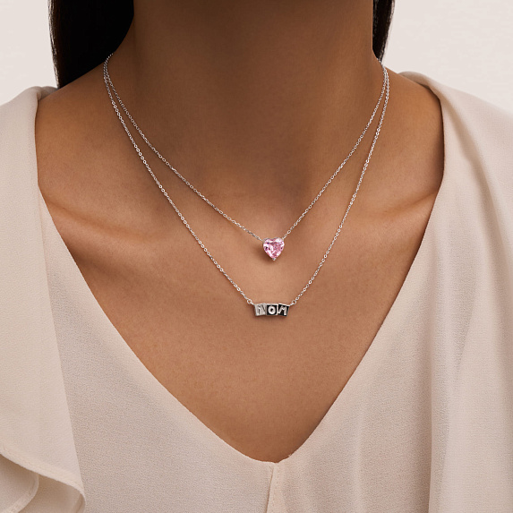 Серебряное колье Мама с подвеской Miestilo