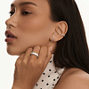 Серьги скобы с белыми фианитами в огранке багет Miestilo